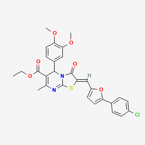 ethyl 2-{[5-(4-chlorophenyl)-2-furyl]methylene}-5-(3,4-dimethoxyphenyl)-7-methyl-3-oxo-2,3-dihydro-5H-[1,3]thiazolo[3,2-a]pyrimidine-6-carboxylate