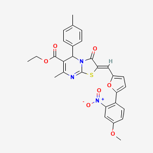 ethyl 2-{[5-(4-methoxy-2-nitrophenyl)-2-furyl]methylene}-7-methyl-5-(4-methylphenyl)-3-oxo-2,3-dihydro-5H-[1,3]thiazolo[3,2-a]pyrimidine-6-carboxylate