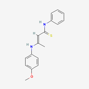 molecular formula C17H18N2OS B3877871 3-[(4-methoxyphenyl)amino]-N-phenyl-2-butenethioamide 