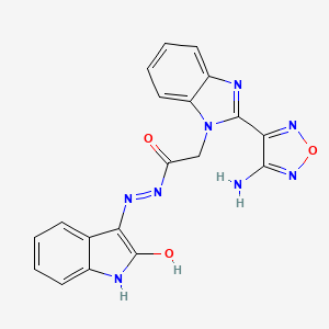 2-[2-(4-amino-1,2,5-oxadiazol-3-yl)-1H-benzimidazol-1-yl]-N'-(2-oxo-1,2-dihydro-3H-indol-3-ylidene)acetohydrazide
