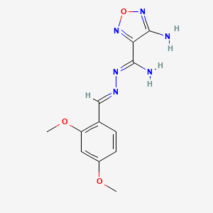 molecular formula C12H14N6O3 B3877896 4-amino-N'-(2,4-dimethoxybenzylidene)-1,2,5-oxadiazole-3-carbohydrazonamide 