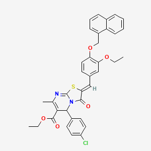 ethyl 5-(4-chlorophenyl)-2-[3-ethoxy-4-(1-naphthylmethoxy)benzylidene]-7-methyl-3-oxo-2,3-dihydro-5H-[1,3]thiazolo[3,2-a]pyrimidine-6-carboxylate