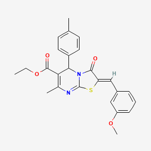 molecular formula C25H24N2O4S B3877930 ethyl 2-(3-methoxybenzylidene)-7-methyl-5-(4-methylphenyl)-3-oxo-2,3-dihydro-5H-[1,3]thiazolo[3,2-a]pyrimidine-6-carboxylate 