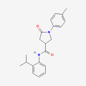 molecular formula C21H24N2O2 B3877963 N-(2-isopropylphenyl)-1-(4-methylphenyl)-5-oxo-3-pyrrolidinecarboxamide 