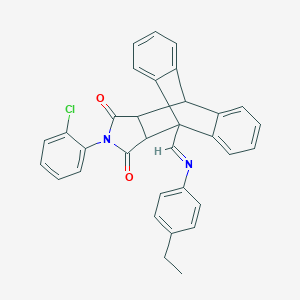 molecular formula C33H25ClN2O2 B387797 17-(2-chlorophenyl)-1-{(E)-[(4-ethylphenyl)imino]methyl}-17-azapentacyclo[6.6.5.0~2,7~.0~9,14~.0~15,19~]nonadeca-2,4,6,9,11,13-hexaene-16,18-dione (non-preferred name) 