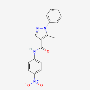 molecular formula C17H14N4O3 B3877981 5-methyl-N-(4-nitrophenyl)-1-phenyl-1H-pyrazole-4-carboxamide 