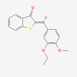 molecular formula C18H16O3S B3877996 2-(3-ethoxy-4-methoxybenzylidene)-1-benzothiophen-3(2H)-one 