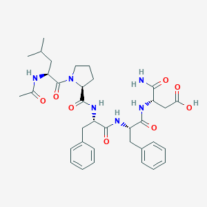 molecular formula C35H46N6O8 B038780 (3S)-3-[[(2S)-2-[[(2S)-2-[[(2S)-1-[(2S)-2-Acetamido-4-methylpentanoyl]pyrrolidine-2-carbonyl]amino]-3-phenylpropanoyl]amino]-3-phenylpropanoyl]amino]-4-amino-4-oxobutanoic acid CAS No. 339990-02-2