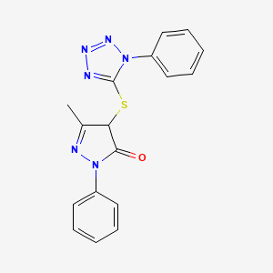 5-methyl-2-phenyl-4-[(1-phenyl-1H-tetrazol-5-yl)thio]-2,4-dihydro-3H-pyrazol-3-one