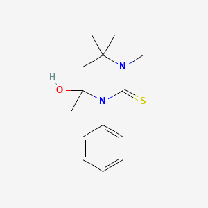 molecular formula C14H20N2OS B3878014 4-hydroxy-1,4,6,6-tetramethyl-3-phenyltetrahydro-2(1H)-pyrimidinethione 
