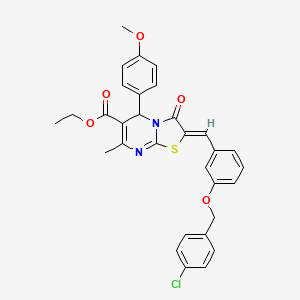 ethyl 2-{3-[(4-chlorobenzyl)oxy]benzylidene}-5-(4-methoxyphenyl)-7-methyl-3-oxo-2,3-dihydro-5H-[1,3]thiazolo[3,2-a]pyrimidine-6-carboxylate