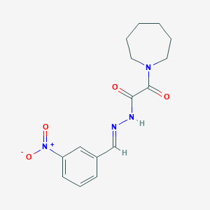 molecular formula C15H18N4O4 B3878033 2-(1-azepanyl)-N'-(3-nitrobenzylidene)-2-oxoacetohydrazide 