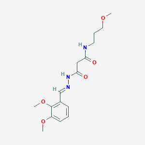 molecular formula C16H23N3O5 B3878052 3-[2-(2,3-dimethoxybenzylidene)hydrazino]-N-(3-methoxypropyl)-3-oxopropanamide 