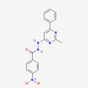 molecular formula C18H15N5O3 B3878092 N'-(2-methyl-6-phenyl-4-pyrimidinyl)-4-nitrobenzohydrazide 