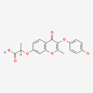 molecular formula C19H15BrO6 B3878116 2-{[3-(4-bromophenoxy)-2-methyl-4-oxo-4H-chromen-7-yl]oxy}propanoic acid 