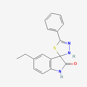 molecular formula C17H15N3OS B3878129 5-ethyl-5'-phenyl-3'H-spiro[indole-3,2'-[1,3,4]thiadiazol]-2(1H)-one 