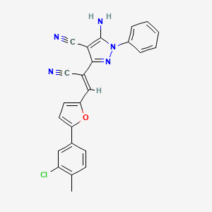 molecular formula C24H16ClN5O B3878148 5-amino-3-{2-[5-(3-chloro-4-methylphenyl)-2-furyl]-1-cyanovinyl}-1-phenyl-1H-pyrazole-4-carbonitrile 