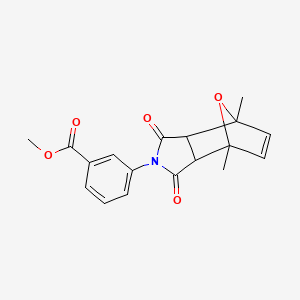 molecular formula C18H17NO5 B3878154 methyl 3-(1,7-dimethyl-3,5-dioxo-10-oxa-4-azatricyclo[5.2.1.0~2,6~]dec-8-en-4-yl)benzoate 