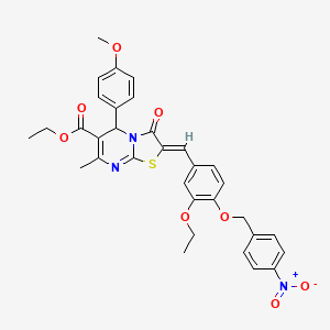 ethyl 2-{3-ethoxy-4-[(4-nitrobenzyl)oxy]benzylidene}-5-(4-methoxyphenyl)-7-methyl-3-oxo-2,3-dihydro-5H-[1,3]thiazolo[3,2-a]pyrimidine-6-carboxylate