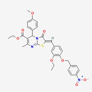 molecular formula C33H31N3O8S B3878184 ethyl 2-{3-ethoxy-4-[(4-nitrobenzyl)oxy]benzylidene}-5-(4-methoxyphenyl)-7-methyl-3-oxo-2,3-dihydro-5H-[1,3]thiazolo[3,2-a]pyrimidine-6-carboxylate 