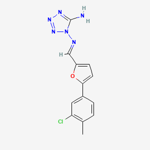 molecular formula C13H11ClN6O B3878186 N~1~-{[5-(3-chloro-4-methylphenyl)-2-furyl]methylene}-1H-tetrazole-1,5-diamine 