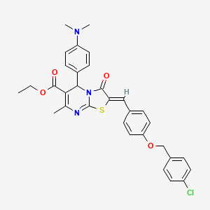 ethyl 2-{4-[(4-chlorobenzyl)oxy]benzylidene}-5-[4-(dimethylamino)phenyl]-7-methyl-3-oxo-2,3-dihydro-5H-[1,3]thiazolo[3,2-a]pyrimidine-6-carboxylate