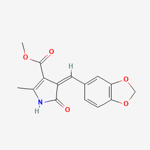 molecular formula C15H13NO5 B3878207 methyl 4-(1,3-benzodioxol-5-ylmethylene)-2-methyl-5-oxo-4,5-dihydro-1H-pyrrole-3-carboxylate 