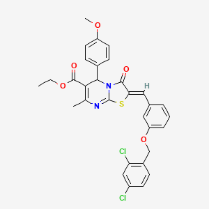 ethyl 2-{3-[(2,4-dichlorobenzyl)oxy]benzylidene}-5-(4-methoxyphenyl)-7-methyl-3-oxo-2,3-dihydro-5H-[1,3]thiazolo[3,2-a]pyrimidine-6-carboxylate