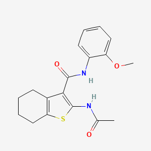 molecular formula C18H20N2O3S B3878246 2-(acetylamino)-N-(2-methoxyphenyl)-4,5,6,7-tetrahydro-1-benzothiophene-3-carboxamide 