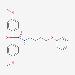 molecular formula C26H29NO5 B3878258 2-hydroxy-2,2-bis(4-methoxyphenyl)-N-(4-phenoxybutyl)acetamide 
