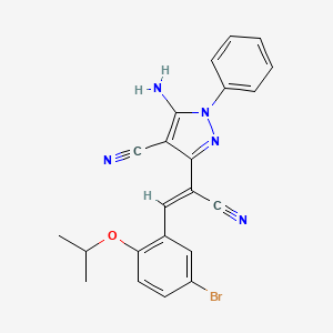 molecular formula C22H18BrN5O B3878262 5-amino-3-[2-(5-bromo-2-isopropoxyphenyl)-1-cyanovinyl]-1-phenyl-1H-pyrazole-4-carbonitrile CAS No. 353514-41-7