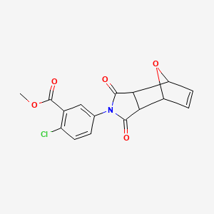 molecular formula C16H12ClNO5 B3878275 methyl 2-chloro-5-(3,5-dioxo-10-oxa-4-azatricyclo[5.2.1.0~2,6~]dec-8-en-4-yl)benzoate 