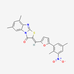 molecular formula C24H19N3O4S B3878280 2-{[5-(2,5-dimethyl-3-nitrophenyl)-2-furyl]methylene}-6,8-dimethyl[1,3]thiazolo[3,2-a]benzimidazol-3(2H)-one 
