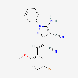 molecular formula C20H14BrN5O B3878294 5-amino-3-[2-(5-bromo-2-methoxyphenyl)-1-cyanovinyl]-1-phenyl-1H-pyrazole-4-carbonitrile 