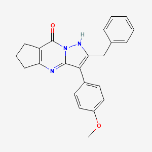 molecular formula C23H21N3O2 B3878299 2-benzyl-3-(4-methoxyphenyl)-4,5,6,7-tetrahydro-8H-cyclopenta[d]pyrazolo[1,5-a]pyrimidin-8-one 