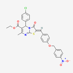 molecular formula C30H24ClN3O6S B3878317 ethyl 5-(4-chlorophenyl)-7-methyl-2-{4-[(4-nitrobenzyl)oxy]benzylidene}-3-oxo-2,3-dihydro-5H-[1,3]thiazolo[3,2-a]pyrimidine-6-carboxylate 