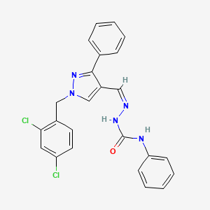 molecular formula C24H19Cl2N5O B3878331 1-(2,4-dichlorobenzyl)-3-phenyl-1H-pyrazole-4-carbaldehyde N-phenylsemicarbazone 