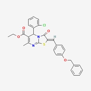 molecular formula C30H25ClN2O4S B3878346 ethyl 2-[4-(benzyloxy)benzylidene]-5-(2-chlorophenyl)-7-methyl-3-oxo-2,3-dihydro-5H-[1,3]thiazolo[3,2-a]pyrimidine-6-carboxylate 