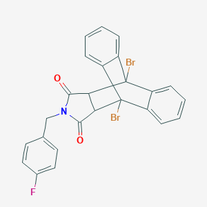 molecular formula C25H16Br2FNO2 B387835 1,8-Dibromo-17-(4-fluorobenzyl)-17-azapentacyclo[6.6.5.0~2,7~.0~9,14~.0~15,19~]nonadeca-2,4,6,9,11,13-hexaene-16,18-dione 
