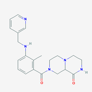 molecular formula C21H25N5O2 B3878367 8-{2-methyl-3-[(pyridin-3-ylmethyl)amino]benzoyl}hexahydro-2H-pyrazino[1,2-a]pyrazin-1(6H)-one 