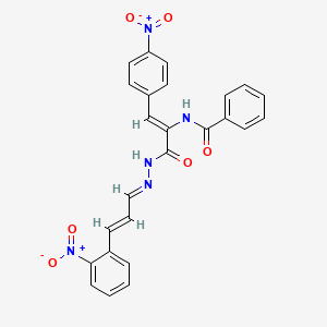 molecular formula C25H19N5O6 B3878376 N-[2-(4-nitrophenyl)-1-({2-[3-(2-nitrophenyl)-2-propen-1-ylidene]hydrazino}carbonyl)vinyl]benzamide 