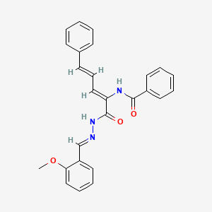 molecular formula C26H23N3O3 B3878383 N-(1-{[2-(2-methoxybenzylidene)hydrazino]carbonyl}-4-phenyl-1,3-butadien-1-yl)benzamide 