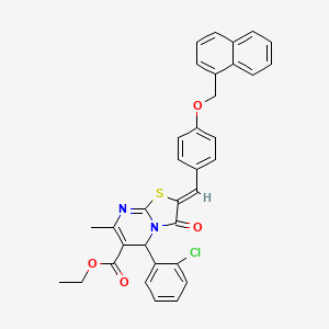 ethyl 5-(2-chlorophenyl)-7-methyl-2-[4-(1-naphthylmethoxy)benzylidene]-3-oxo-2,3-dihydro-5H-[1,3]thiazolo[3,2-a]pyrimidine-6-carboxylate