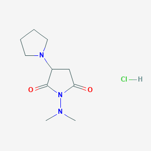 molecular formula C10H18ClN3O2 B3878394 1'-(dimethylamino)-1,3'-bipyrrolidine-2',5'-dione hydrochloride 