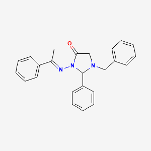 molecular formula C24H23N3O B3878399 1-benzyl-2-phenyl-3-[(1-phenylethylidene)amino]-4-imidazolidinone 