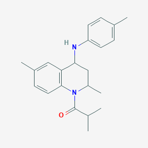 molecular formula C22H28N2O B3878415 1-isobutyryl-2,6-dimethyl-N-(4-methylphenyl)-1,2,3,4-tetrahydro-4-quinolinamine 
