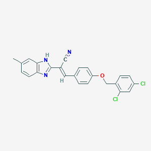 molecular formula C24H17Cl2N3O B387842 3-{4-[(2,4-dichlorobenzyl)oxy]phenyl}-2-(5-methyl-1H-benzimidazol-2-yl)acrylonitrile 