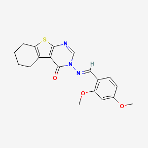 molecular formula C19H19N3O3S B3878462 3-[(2,4-dimethoxybenzylidene)amino]-5,6,7,8-tetrahydro[1]benzothieno[2,3-d]pyrimidin-4(3H)-one 