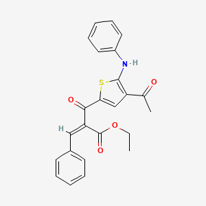 molecular formula C24H21NO4S B3878474 ethyl 2-[(4-acetyl-5-anilino-2-thienyl)carbonyl]-3-phenylacrylate 