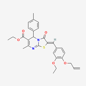 ethyl 2-[4-(allyloxy)-3-ethoxybenzylidene]-7-methyl-5-(4-methylphenyl)-3-oxo-2,3-dihydro-5H-[1,3]thiazolo[3,2-a]pyrimidine-6-carboxylate